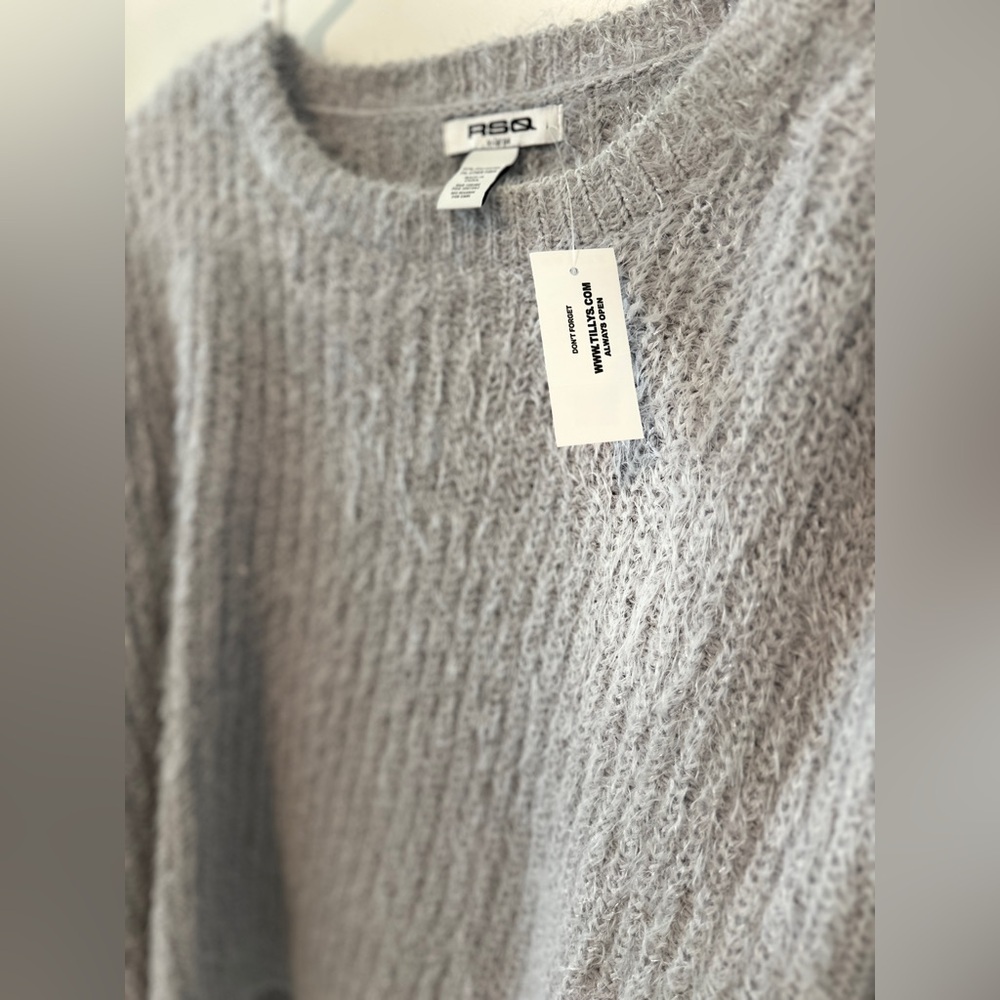 NWT- RSQ Crop Lurex Pullover Knit Sweater - Picture 14 of 14
